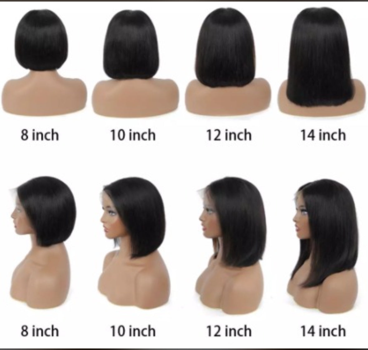 8 Inch Human Hair Bob Wig – HD Lace Front | Wear & Go