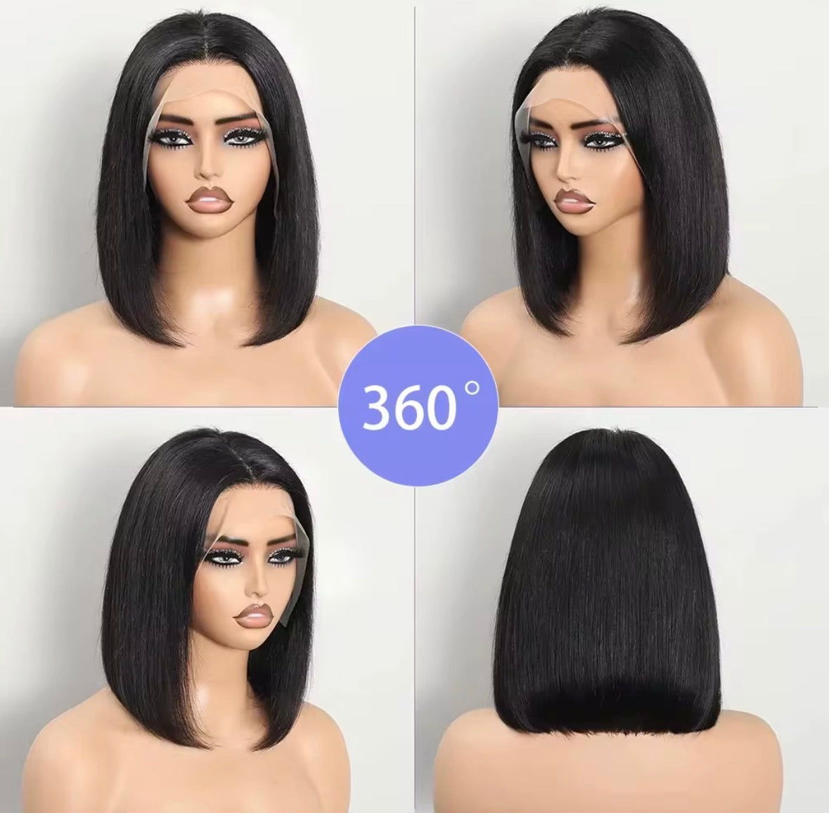 8 Inch Human Hair Bob Wig – HD Lace Front | Wear & Go